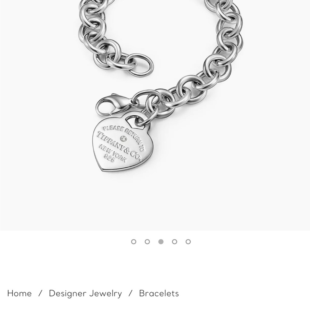Tiffany & Co. Silver Heart Charm Bracelet